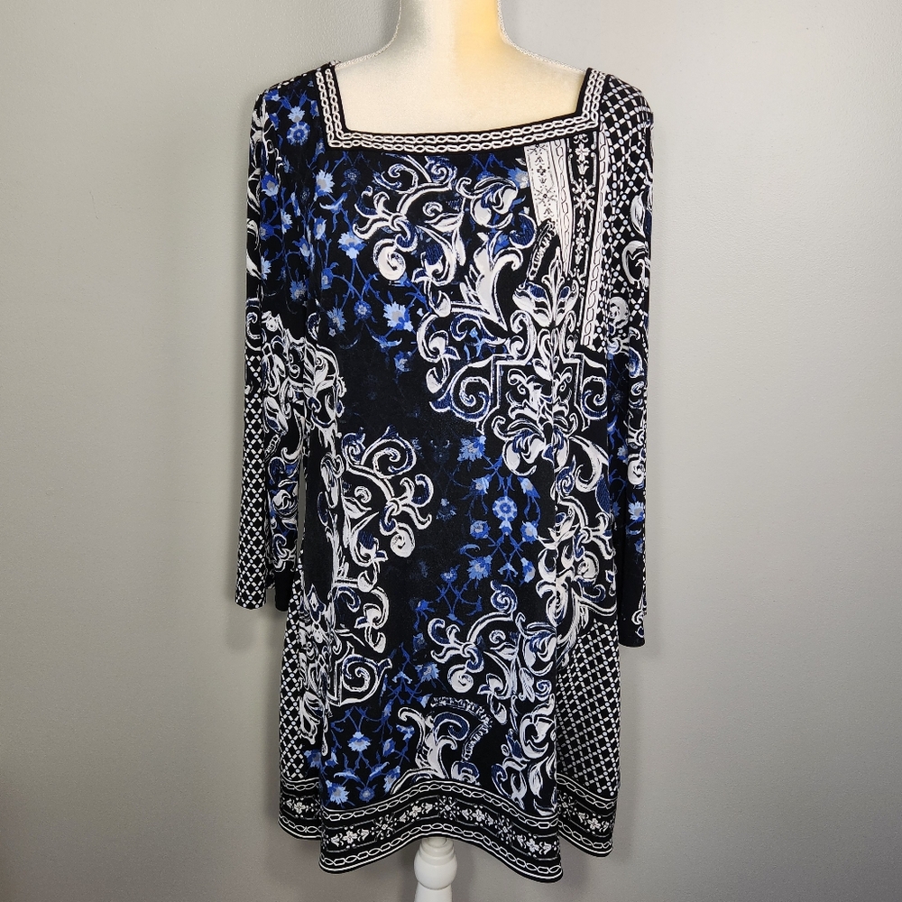White House Black Market Dress Square Neck Size XL Jersey Comfort